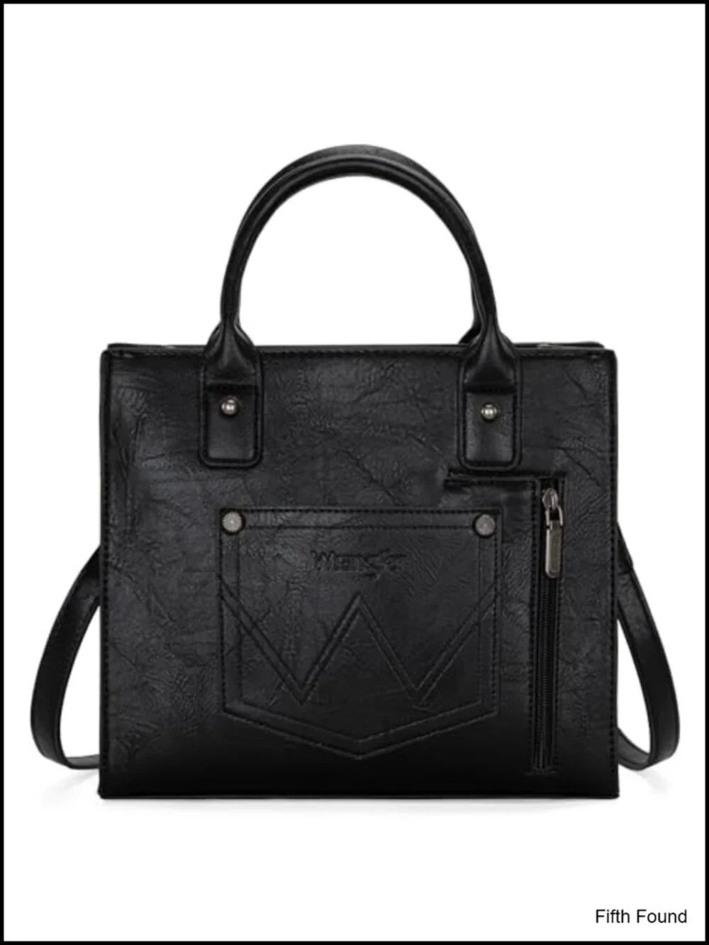 Distressed Vegan Leather Western Satchel Tote with Whipstitch Tassels